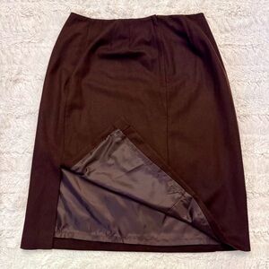 Vintage Wool Pencil Skirt | Brown | Size 12 | Side Front Slit | Requirements